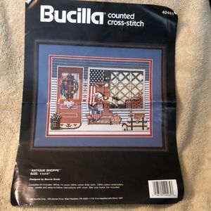 Bucilla Counted Cross-Stitch Kit 40465 Antique Shoppe 11" x 14" Bonnie Smith
